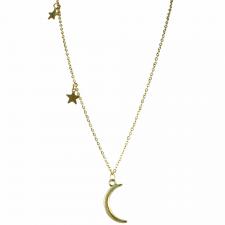 Fashion Gold Moon & Stars Necklace